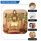 Allenjoy Christmas Backdrop Warm Fireplace  Retro Hand-Painted for Family - Allenjoystudio