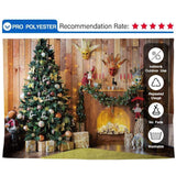 Allenjoy Christmas Warm Fireplace Wooden House Backdrop - Allenjoystudio