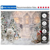 Allenjoy Christmas Outdoor Pine Tree Snowman Deer Backdrop for Children - Allenjoystudio