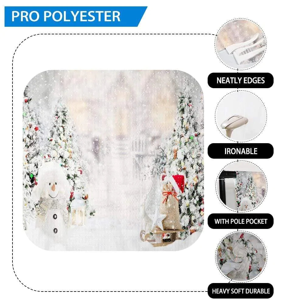 Allenjoy Christmas Outdoor Pine Tree Snowman Deer Backdrop for Children - Allenjoystudio