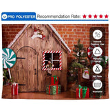 Allenjoy Christmas Red Brick Wall Ginger Candy House Backdrop for Kids - Allenjoystudio