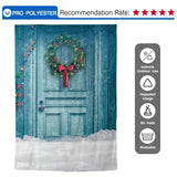 Allenjoy Christmas Wreath Hang on the Door Outdoor Snowland Backdrop - Allenjoystudio