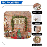 Allenjoy Christmas Tree Sleigh Ladder Deer Board Red Brick Wall Backdrop - Allenjoystudio