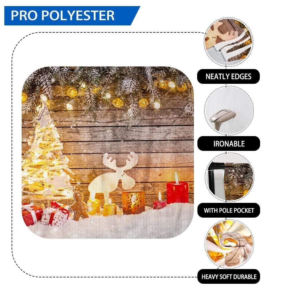 Allenjoy Christmas Tree Candles Elk Gingerbread Gifts Backdrop - Allenjoystudio