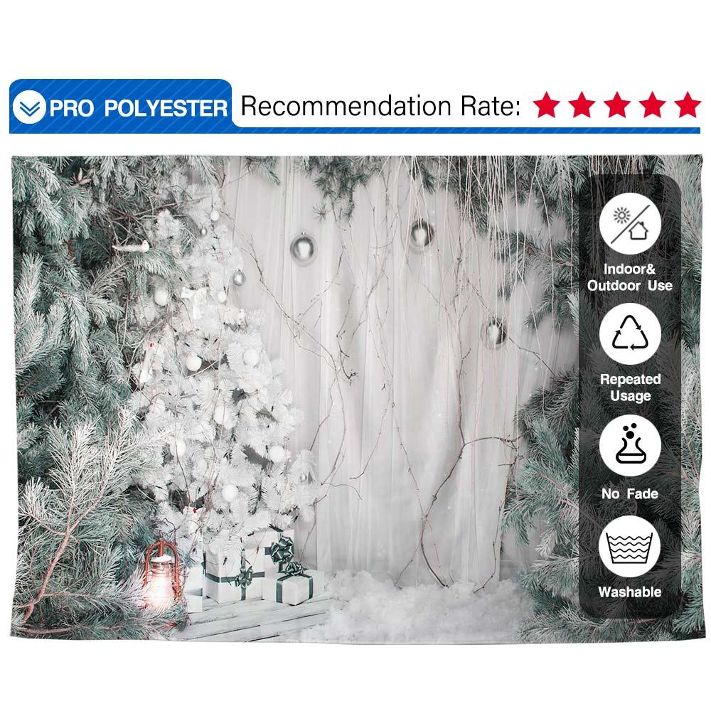 Allenjoy Christmas Tree Snow White Wonderland Backdrop - Allenjoystudio