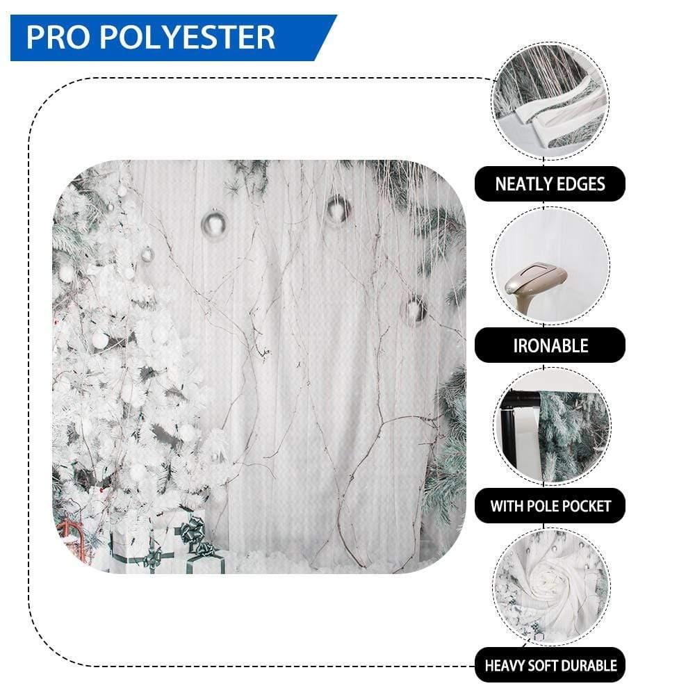 Allenjoy Christmas Tree Snow White Wonderland Backdrop - Allenjoystudio