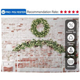 Allenjoy Christmas White Headboard Bed Brick Wall Backdrop - Allenjoystudio