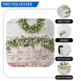 Allenjoy Christmas White Headboard Bed Brick Wall Backdrop - Allenjoystudio