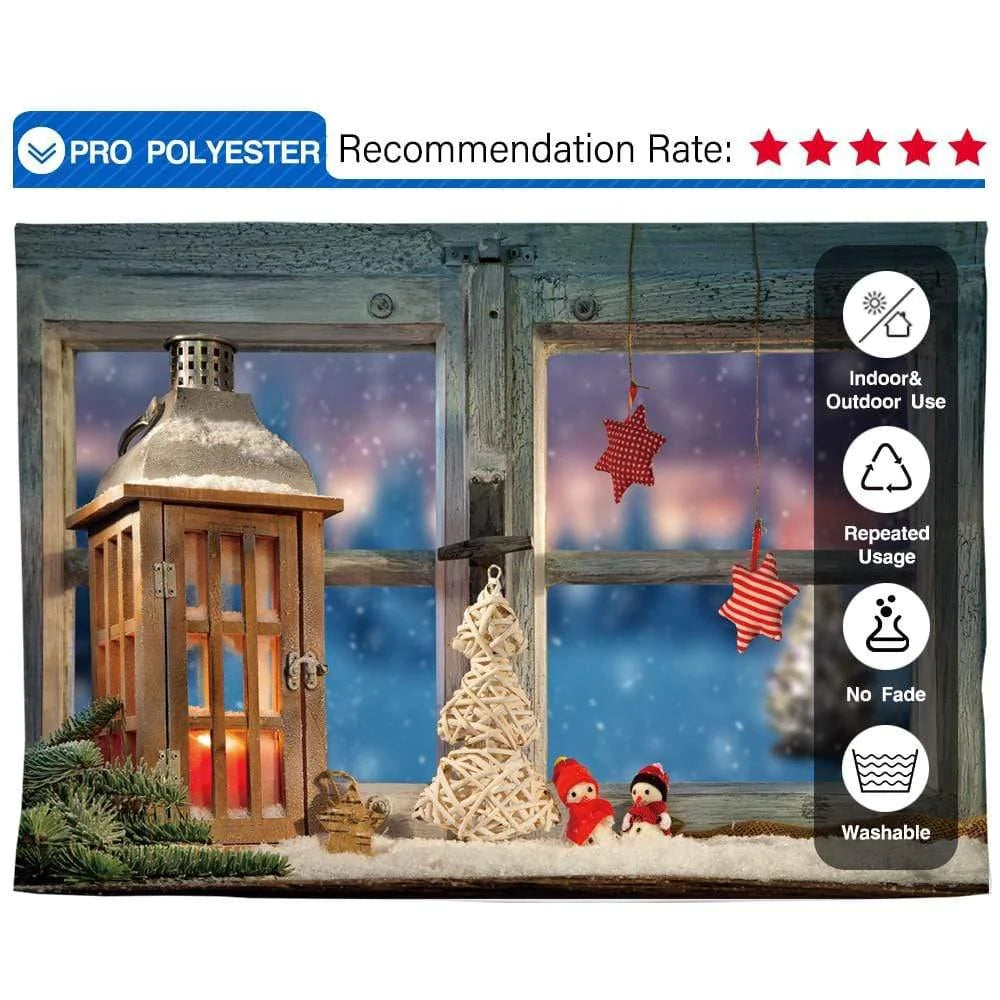 Allenjoy Christmas Winter Snowflake Sparkle Window Backdrop - Allenjoystudio