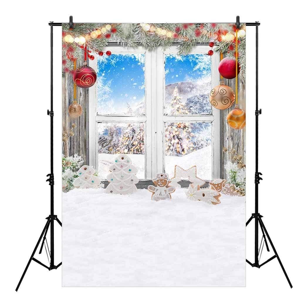 Allenjoy Christmas Window Photography Background Snowflake Winter Backdrop Photoshoot - Allenjoystudio