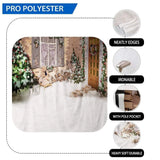 Allenjoy Christmas House Outside Wooden around Window Snowy Backdrop - Allenjoystudio