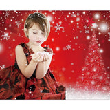 Allenjoy Christmas Xmas Winter Bokeh White Snowflake Red Backdrop