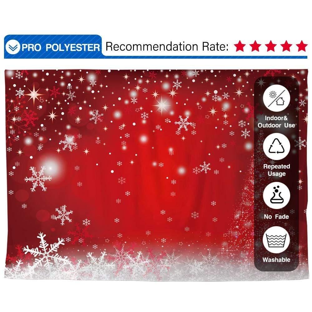 Allenjoy Christmas Xmas Winter Bokeh White Snowflake Red Backdrop - Allenjoystudio