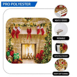 Allenjoy Christmas Xmas Fireplace Backdrop Tree Stockings Backdrop - Allenjoystudio