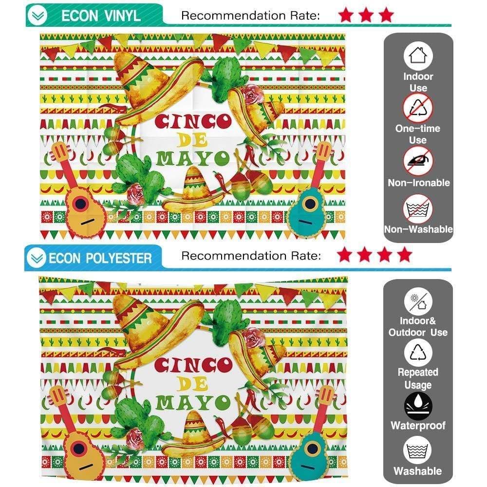Allenjoy Cinco De Mayo Party Photography Backdrop Cactus Guitar Banners Photocall - Allenjoystudio