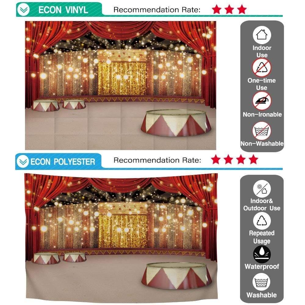 Allenjoy Circus Backdrop for Children Birthday Party Red Curtain Glitter Photostudio - Allenjoystudio