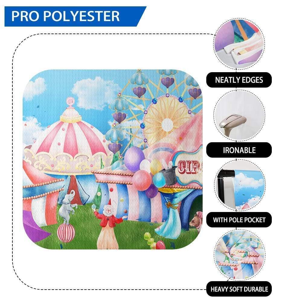 Allenjoy Circus Cloud Ferris Wheel Backdrop Hand-Painted for Children Birthday Baby Shower - Allenjoystudio