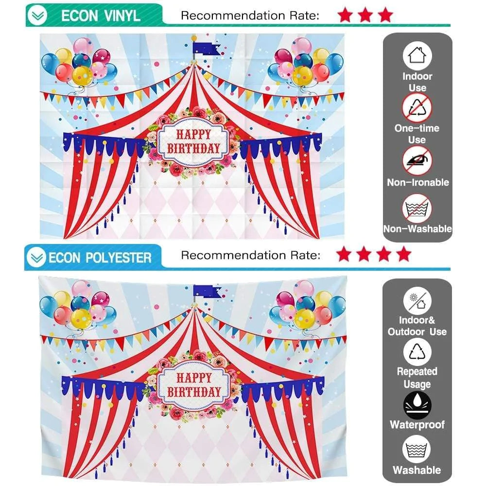 Allenjoy Circus Colorful Balloon Blue Stripes Backdrop - Allenjoystudio
