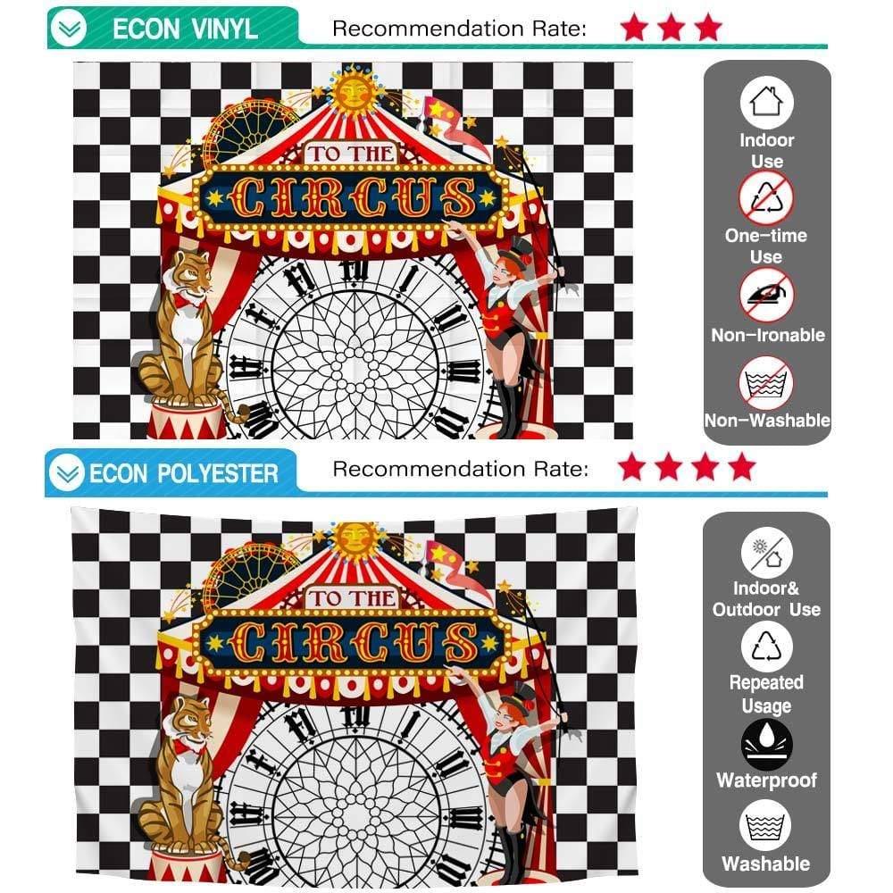 Allenjoy Circus for Photo Studio Party Black and White Grid Tiger Zodiac Background - Allenjoystudio