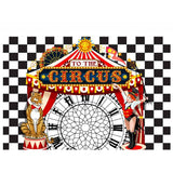 Allenjoy Circus for Photo Studio Party Black and White Grid Tiger Zodiac Background