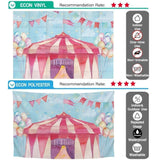 Allenjoy Circus Painting Blue Backdrop with Clolorful Flag Balloon - Allenjoystudio