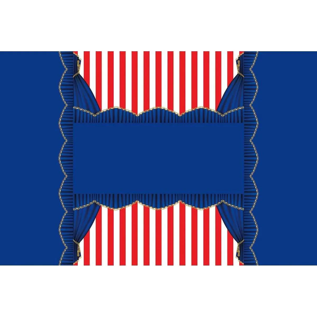 Allenjoy Circus Red and White Stripes Banner Tablecloth - Allenjoystudio