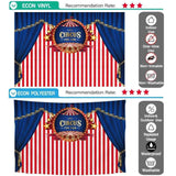 Allenjoy Circus Red White Stripes Blue Curtaion Birthday Backdrop - Allenjoystudio