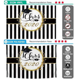 Allenjoy Class of Custom Year Black and White Stripes Graduation Backdrop - Allenjoystudio