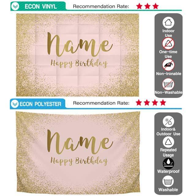 Allenjoy Classical Custom Name Pink Glitter Birthday Backdrop - Allenjoystudio