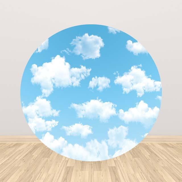 Allenjoy Cloud Blue Sky Round Backdrop - Allenjoystudio