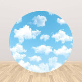 Allenjoy Cloud Blue Sky Round Backdrop - Allenjoystudio