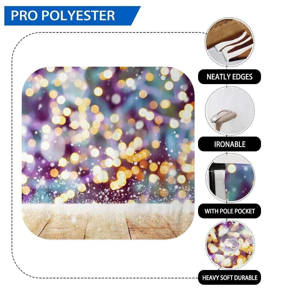 Allenjoy Colorful Bokeh Glitter Halo Wood Floor Backdrop - Allenjoystudio