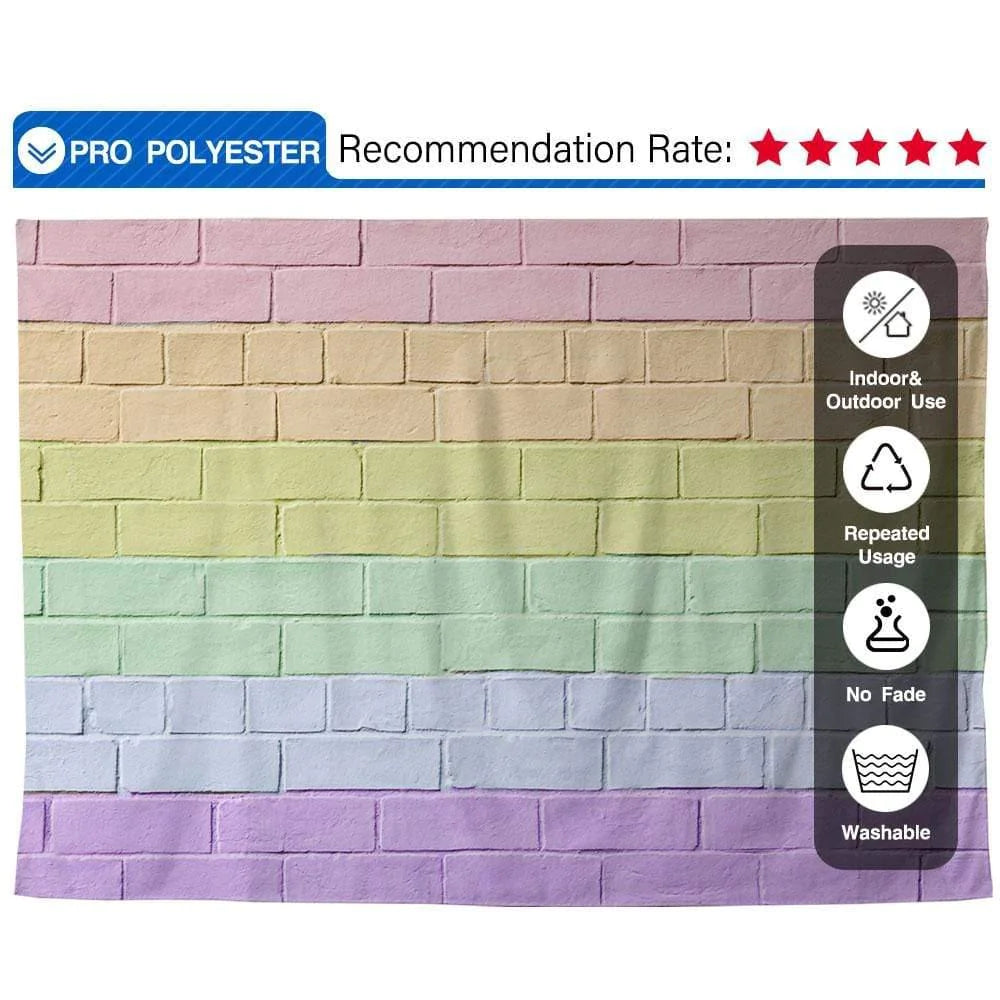 Allenjoy Colorful Brick Walls Naturism Backdrop for Children - Allenjoystudio