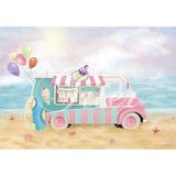 Allenjoy Colorful Sky Ice Cream Shop Travel Hawaii Sandy Beach for Children Bridal Shower
