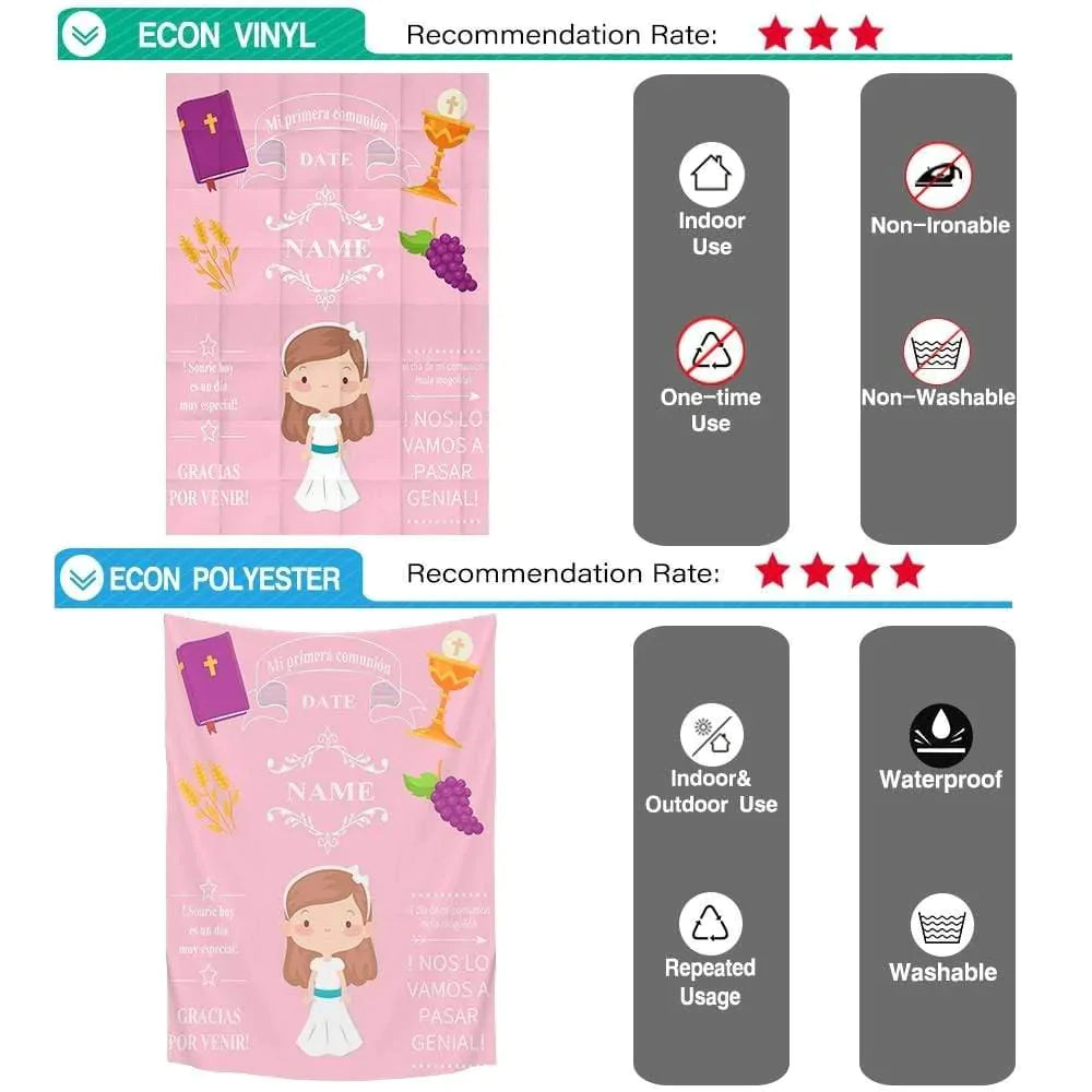 Allenjoy Communion Custom Pink Backdrop for Girls - Allenjoystudio