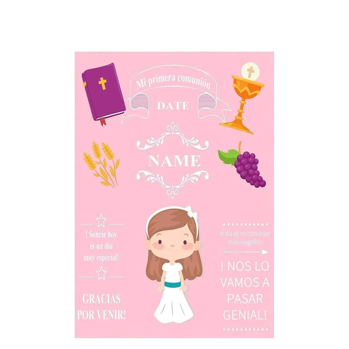 Allenjoy Communion Custom Pink Backdrop for Girls - Allenjoystudio