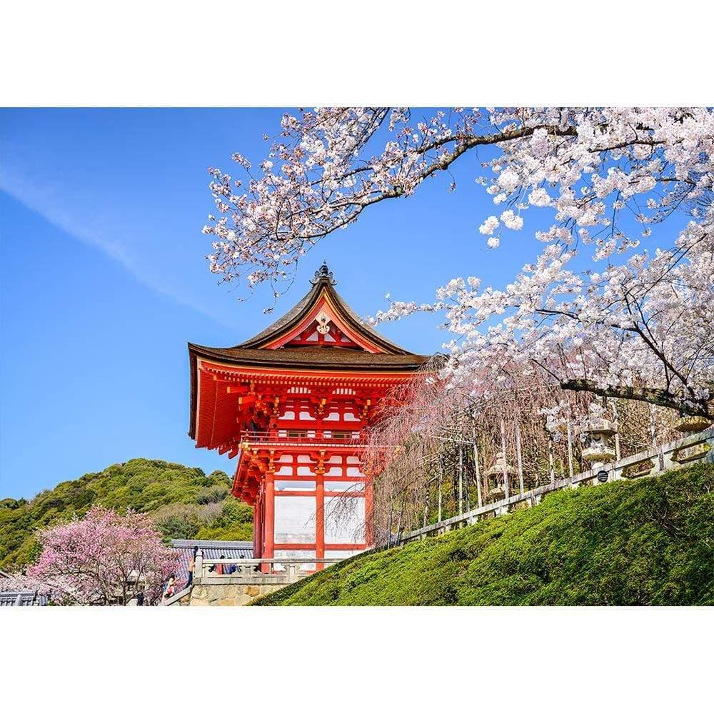 Allenjoy Communion Location Backdrop Shimizu Temple in Kyoto Cherry Blossoms Photophone - Allenjoystudio