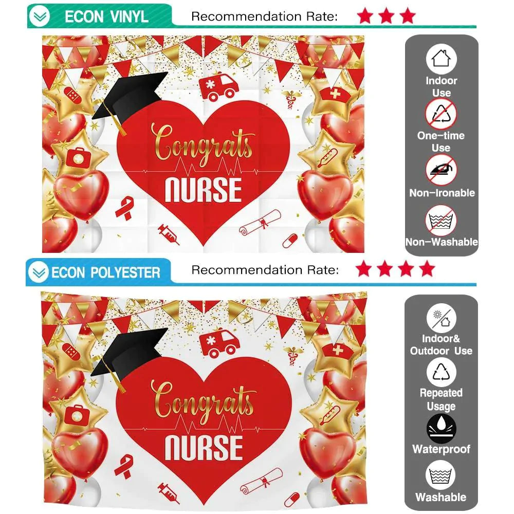 Allenjoy Congrats Nurse Graduation Backdrop for Girls Woman - Allenjoystudio