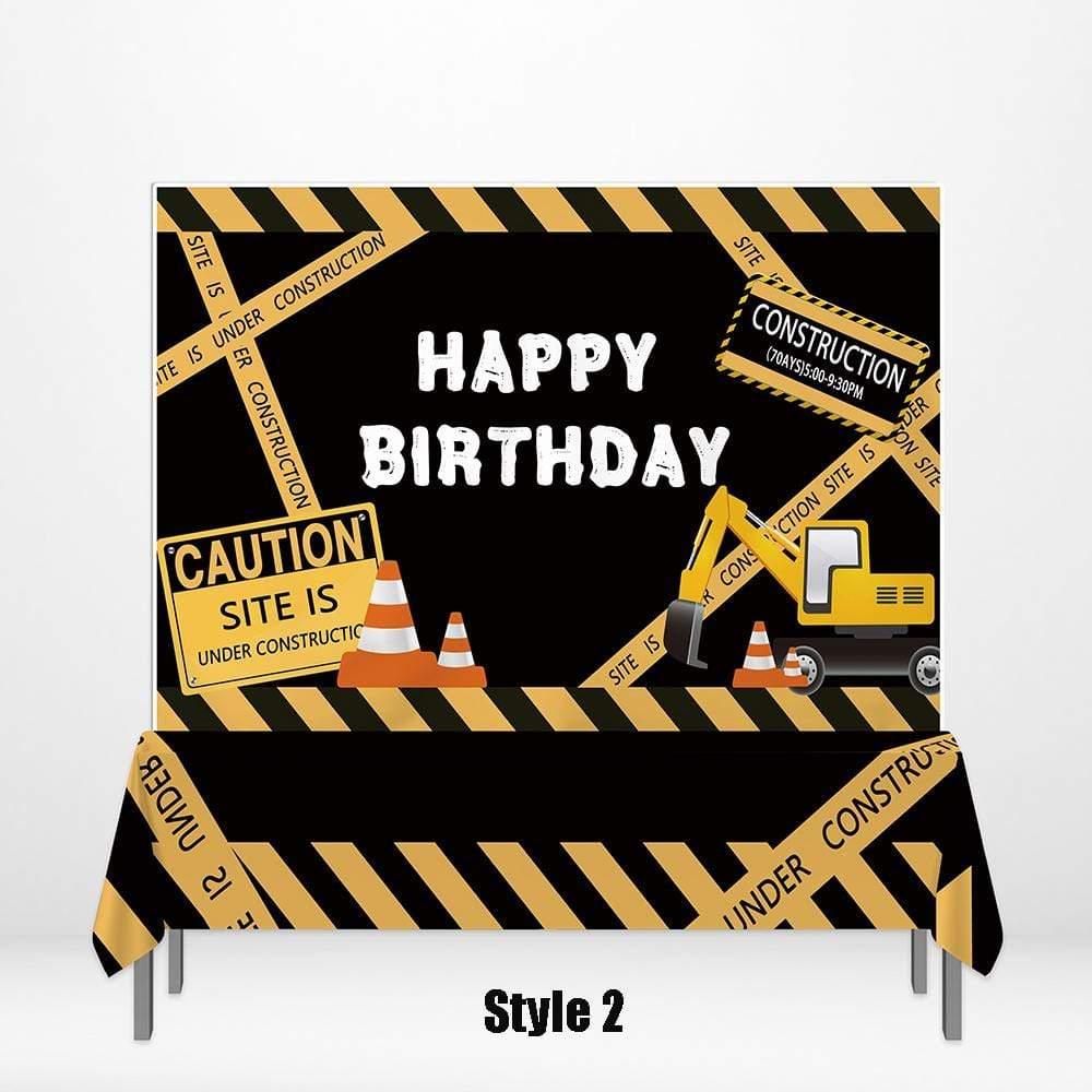 Allenjoy Construction Caution Banner Tablecloth - Allenjoystudio