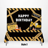 Allenjoy Construction Caution Banner Tablecloth - Allenjoystudio
