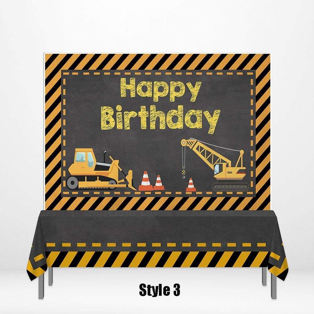 Allenjoy Construction Caution Banner Tablecloth - Allenjoystudio