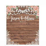 Allenjoy Custom Backdrop Wood Wallpaper for Wedding Bridal Shower Anniversary Love Photoshoot - Allenjoystudio