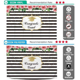 Allenjoy Custom Graduation Backdrop Black and White Golden Dots Floral for Prom Party - Allenjoystudio