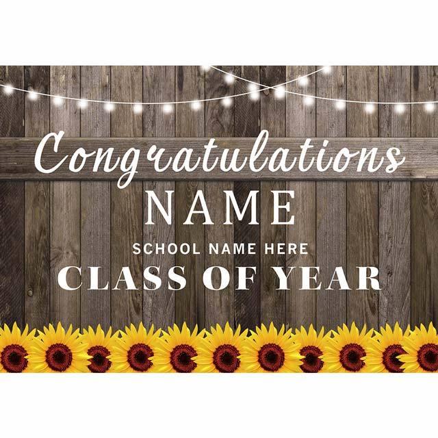 Allenjoy Custom Graduation Bakcdrop Sunflower Wood Background - Allenjoystudio