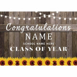 Allenjoy Custom Graduation Bakcdrop Sunflower Wood Background - Allenjoystudio