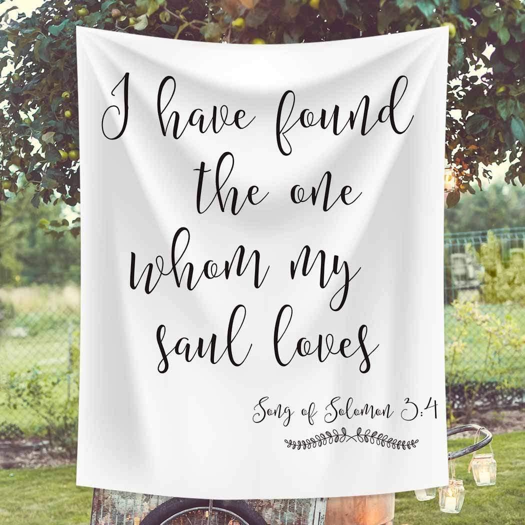 Allenjoy Custom Lettering Backdrop for Wedding Bridal Shower Anniversary Calligraphy Soul Loves Party Decor - Allenjoystudio