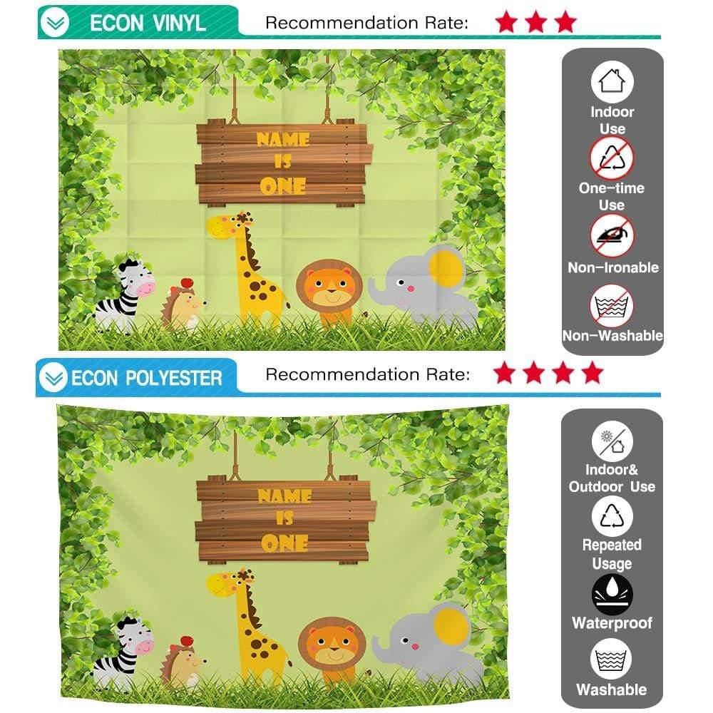 Allenjoy Custom Name Wooden Brand animals in Forest Backdrop - Allenjoystudio