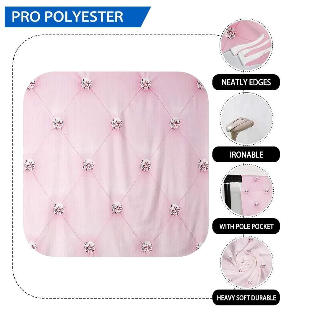 Allenjoy Pink Leather Diamond Decoration Headboard Backdrop - Allenjoystudio