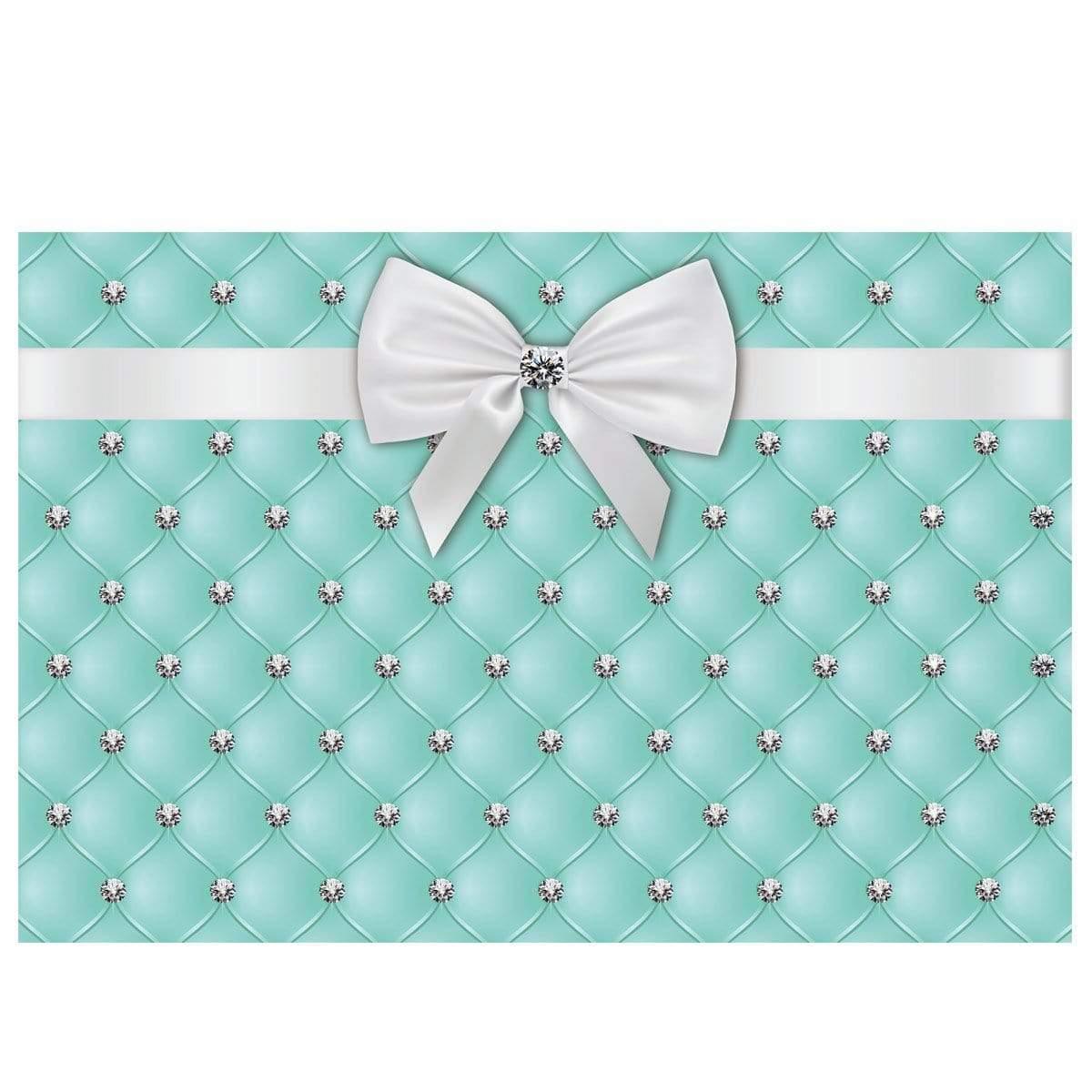Allenjoy Diamonds Bowknot Blue Sweet 16 Birthday Backdrop - Allenjoystudio