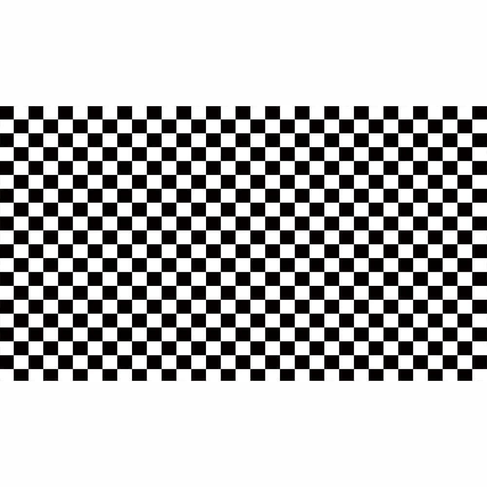 Allenjoy Disco 90 Party Balloon Car Backdrop White and Black Plaid Tablecloth - Allenjoystudio